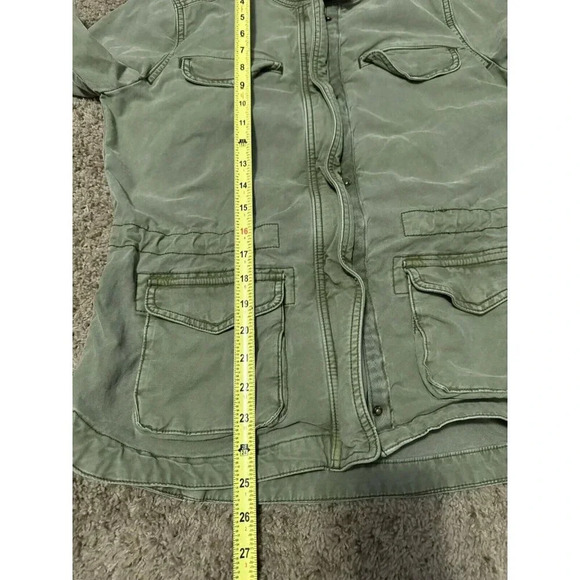 LUCKY BRAND Military Field Jacket Utility Coat Olive Green Full Zip Womens SMALL - Picture 8 of 10